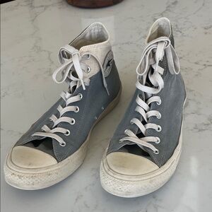 Converse Gray and White High-Top Sneakers